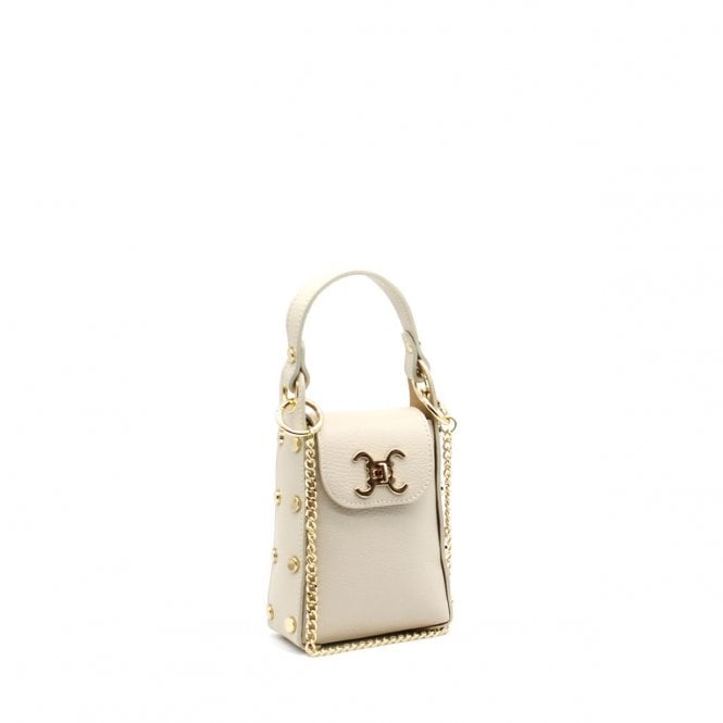 Celina cream cc clasp leather cross body bag