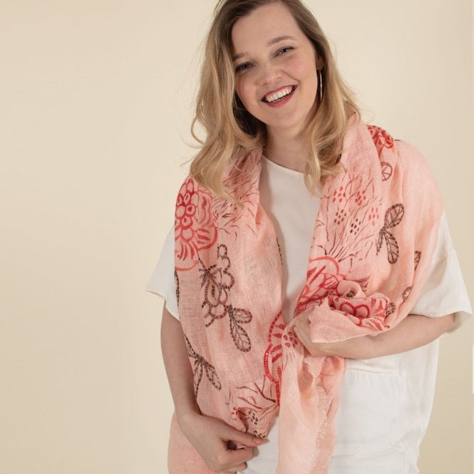 Eliza paint sequin linen scarf