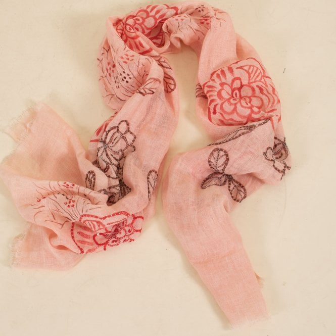 Eliza paint sequin linen scarf