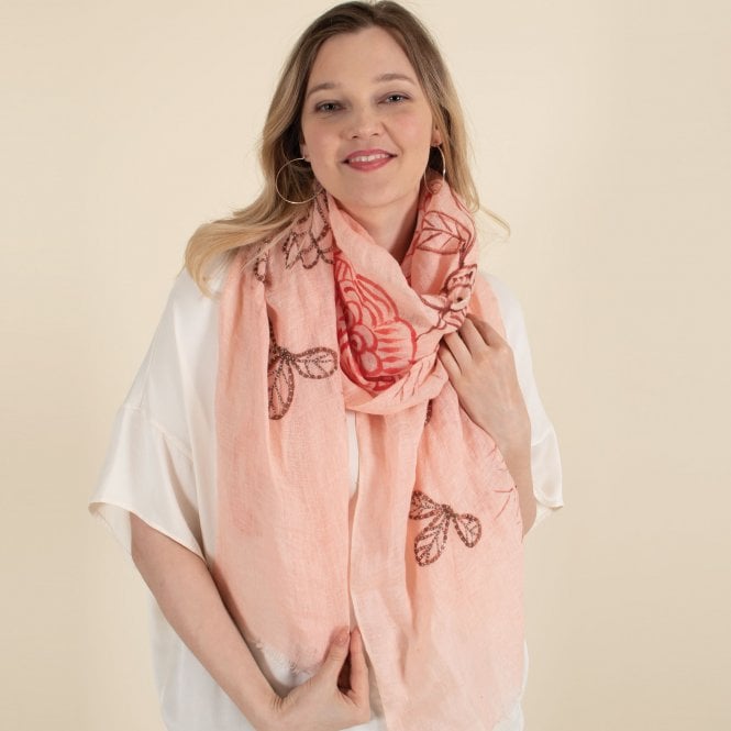 Eliza paint sequin linen scarf