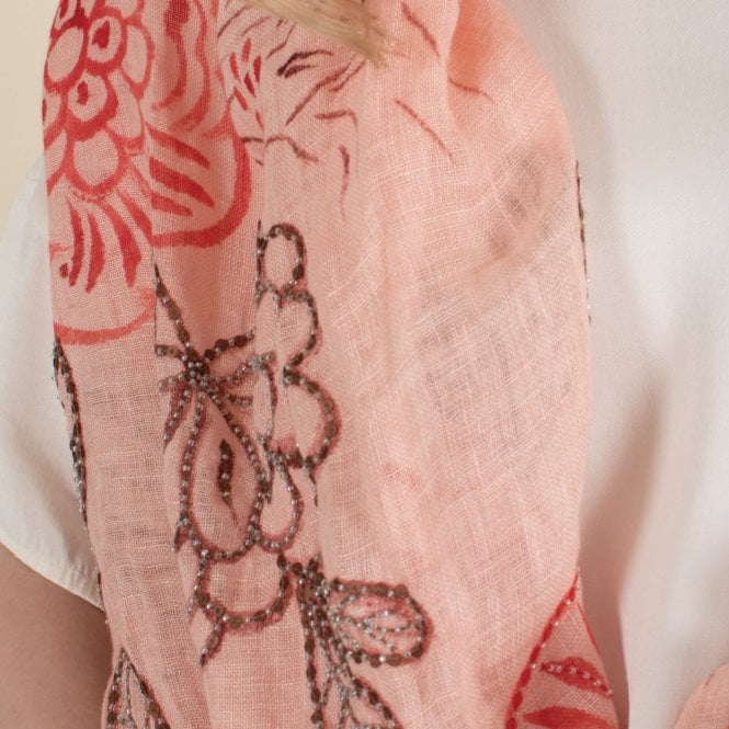 Eliza paint sequin linen scarf