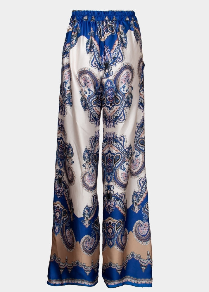 Ibiza Soft satin print trousers