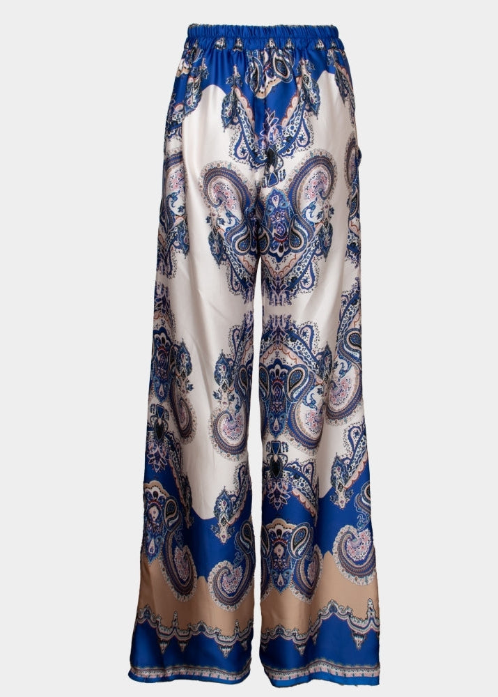 Ibiza Soft satin print trousers