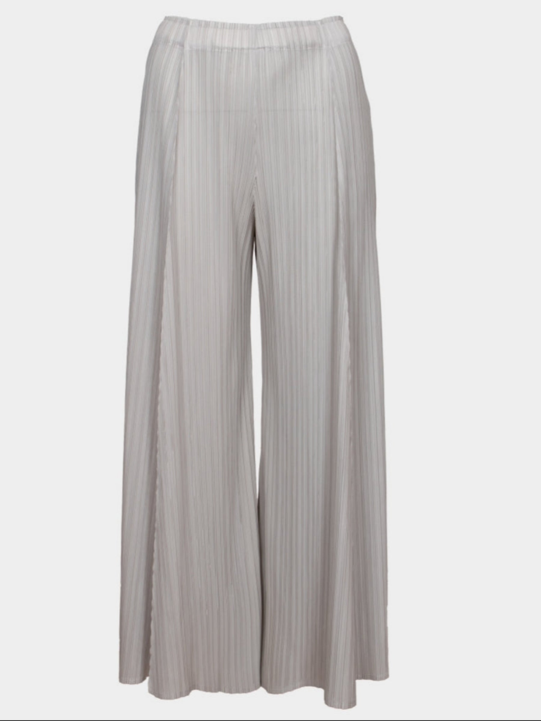 Mikaela light grey wide leg pleated 3/4 trouser