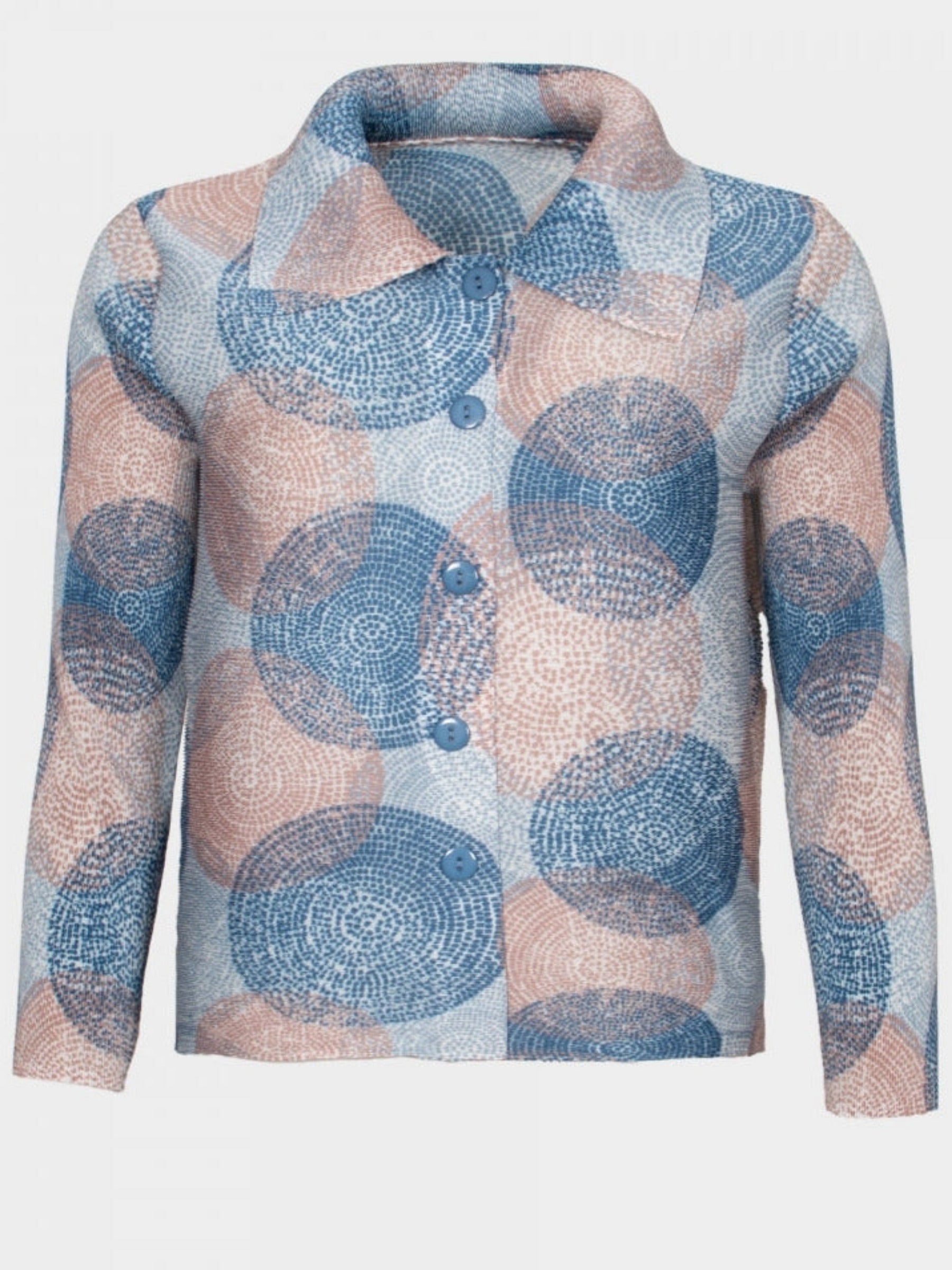 Monroe denim/choc spiro print finely pleated short jacket