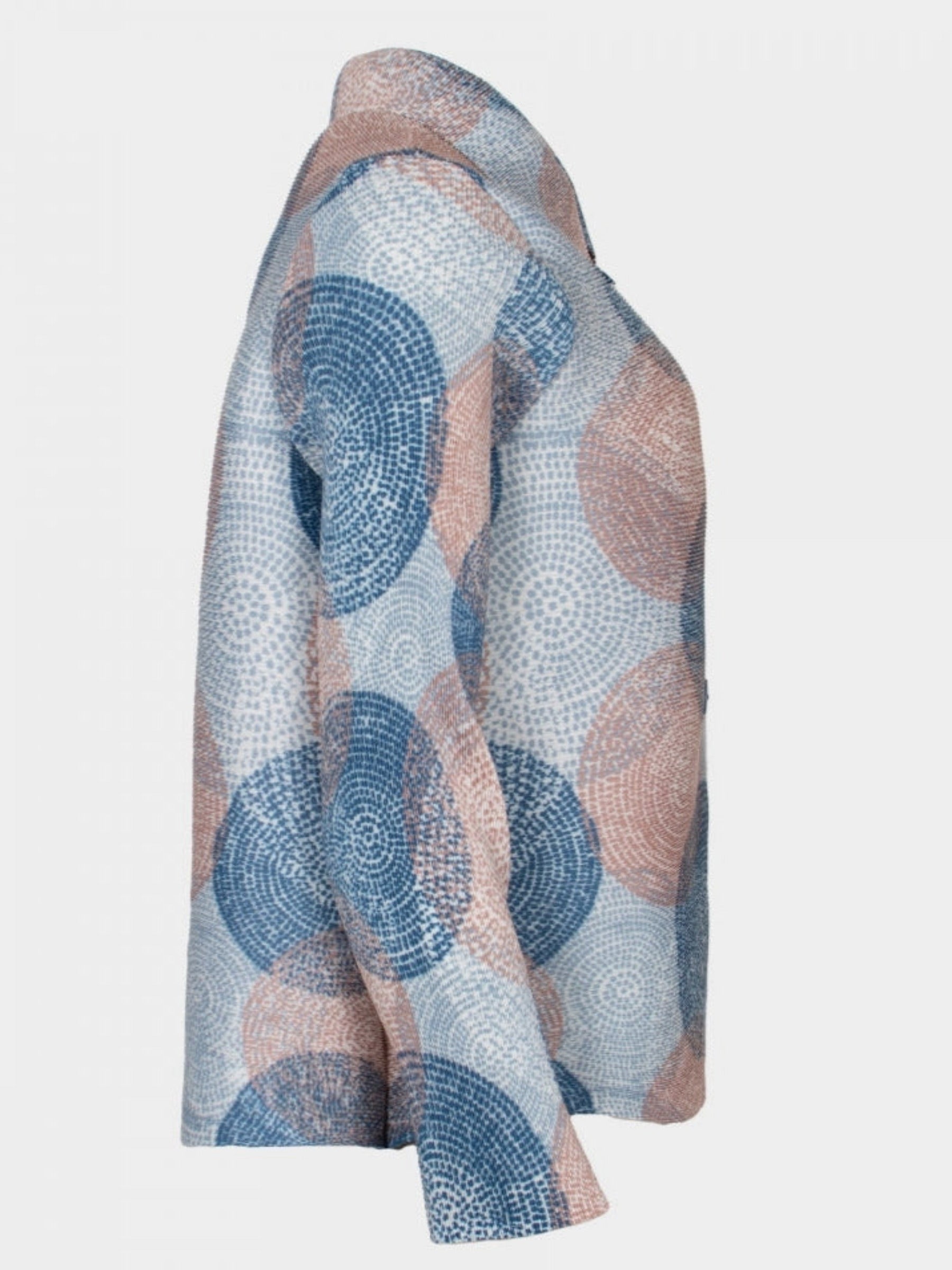 Monroe denim/choc spiro print finely pleated short jacket