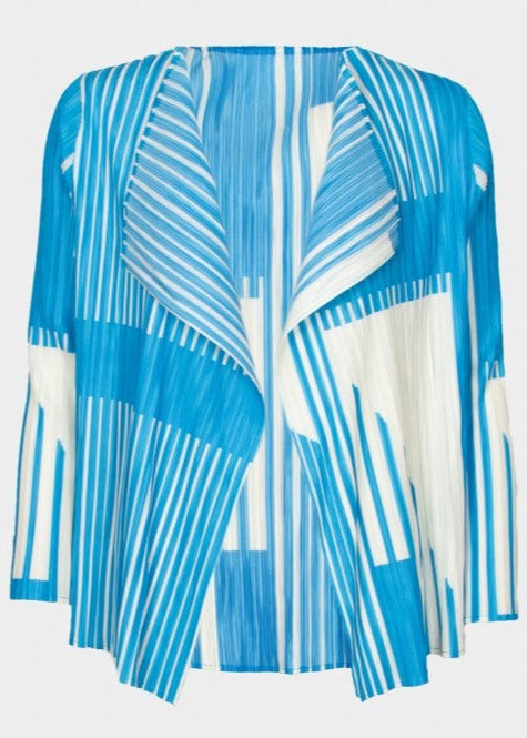 Montana electric blue pleated edge to edge jacket