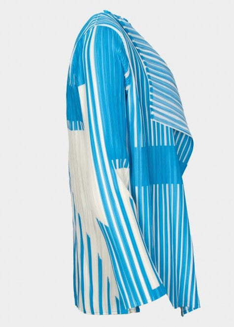Montana electric blue pleated edge to edge jacket