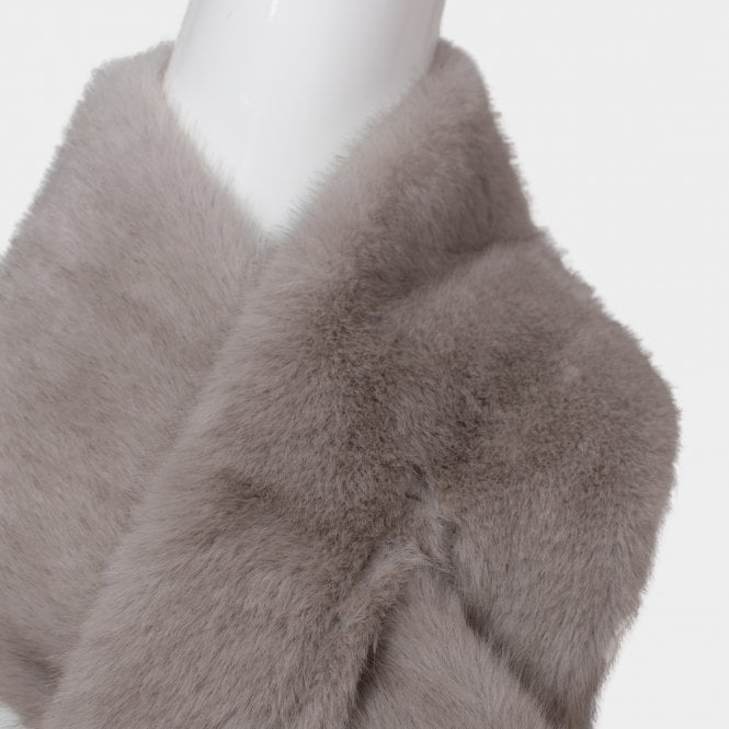 Parker grey faux fur wrap scarf