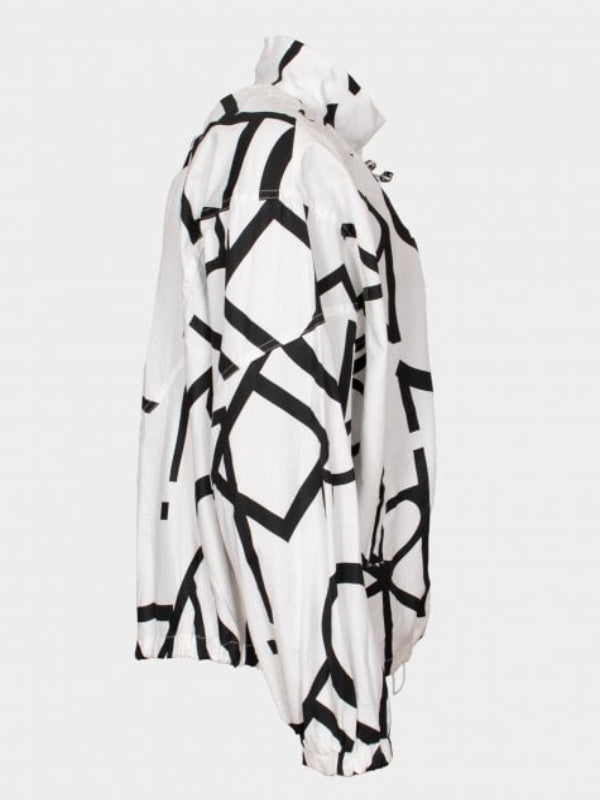 Samantha white black graffiti poplin jacket