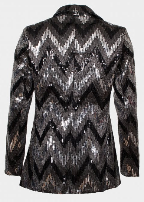 Sara Chevron sequin blazer