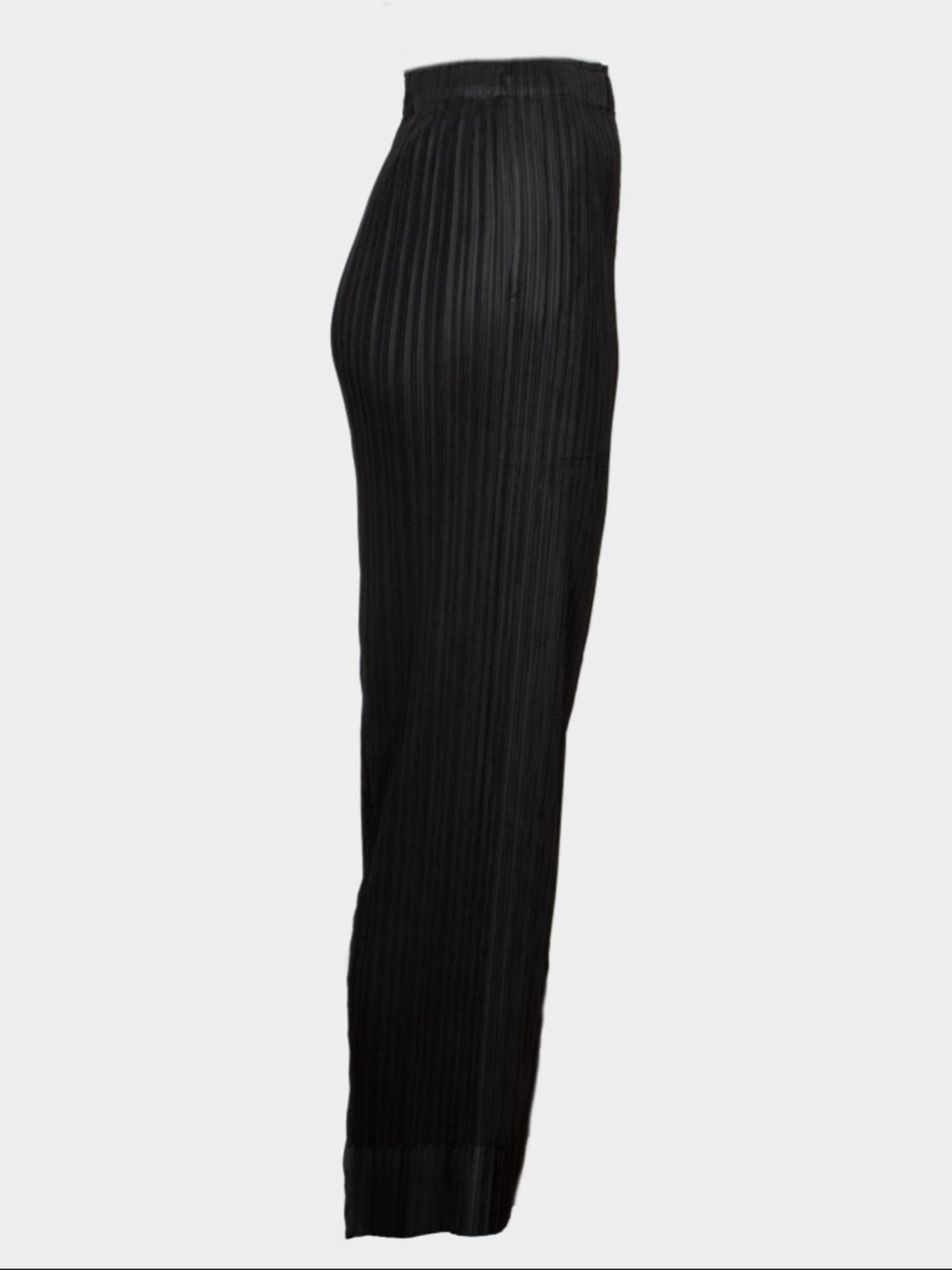 Saville black straight leg ankle length pleated trouser
