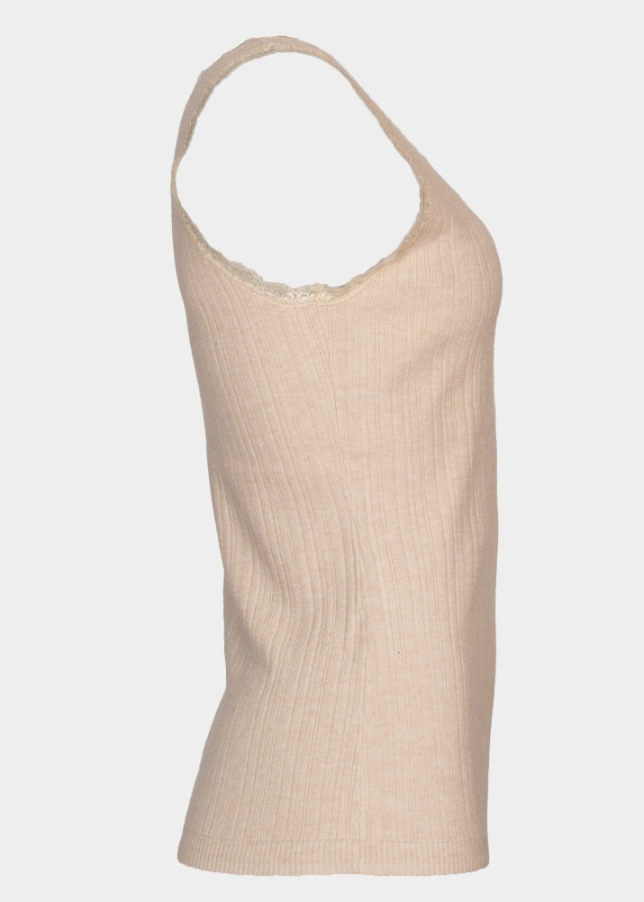 Lise Lace trim knitted cami top