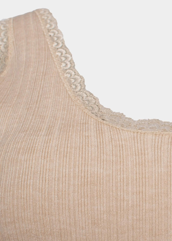 Lise Lace trim knitted cami top