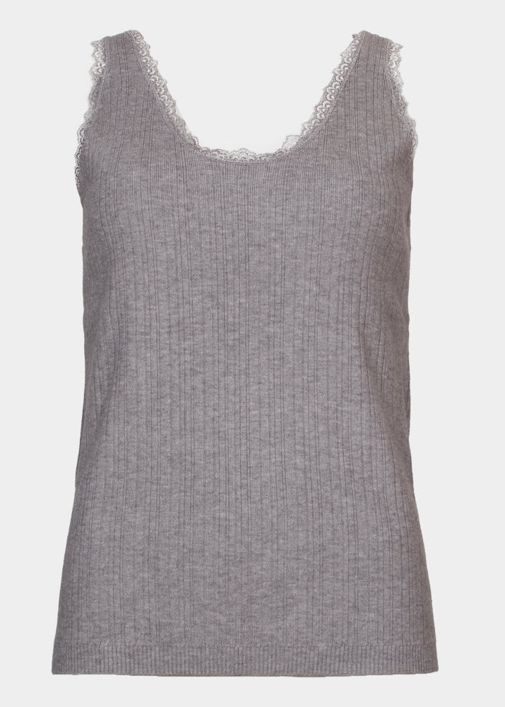 Lise Lace trim knitted cami top