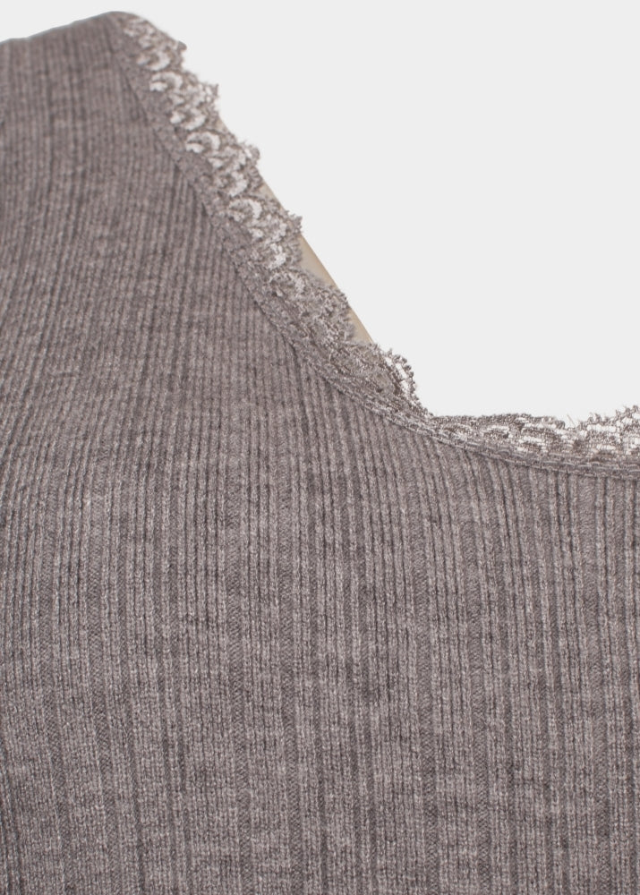 Lise Lace trim knitted cami top
