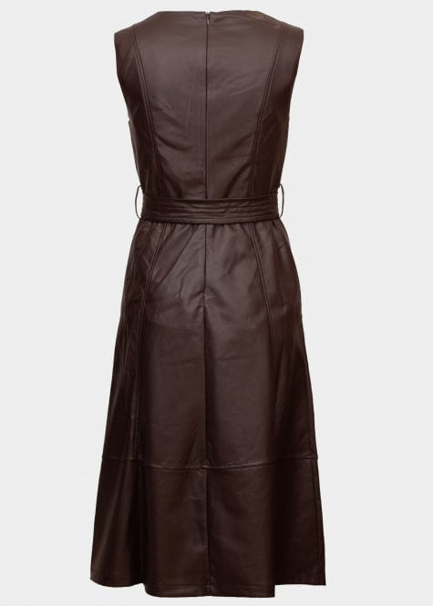 Sophia Pleather midi v dress