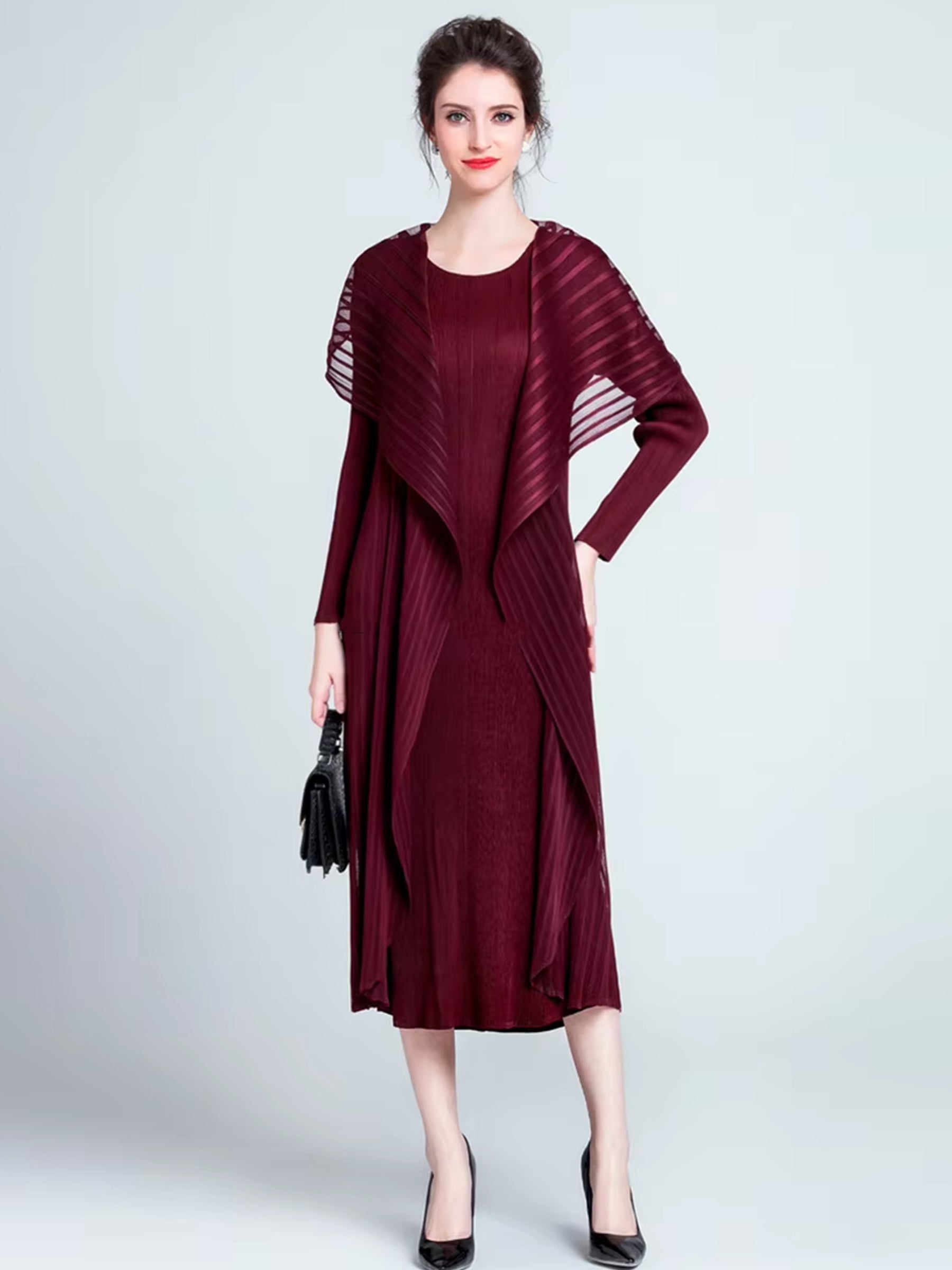 Natalia - Pleated shrug dress