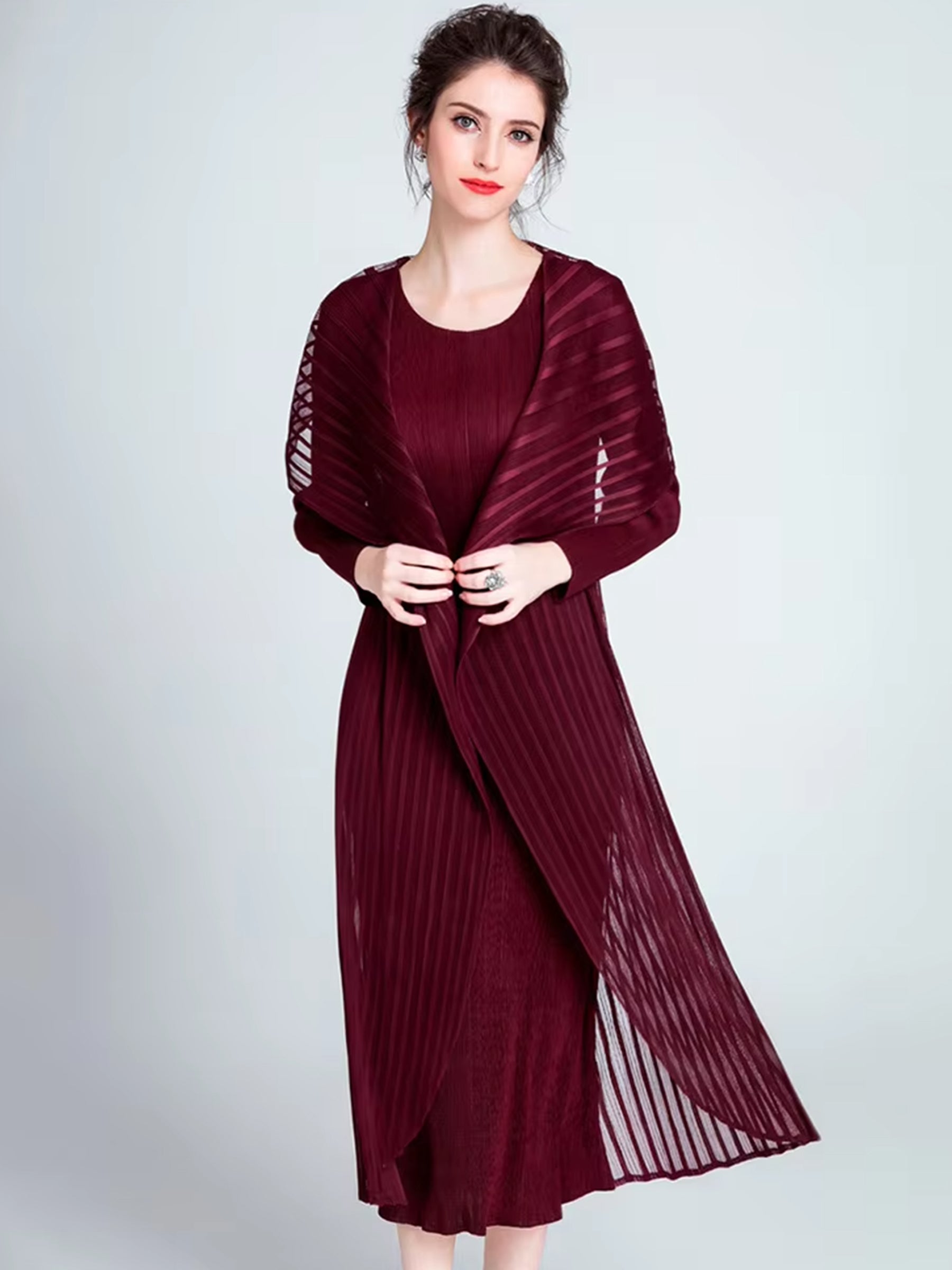 Natalia - Pleated shrug dress