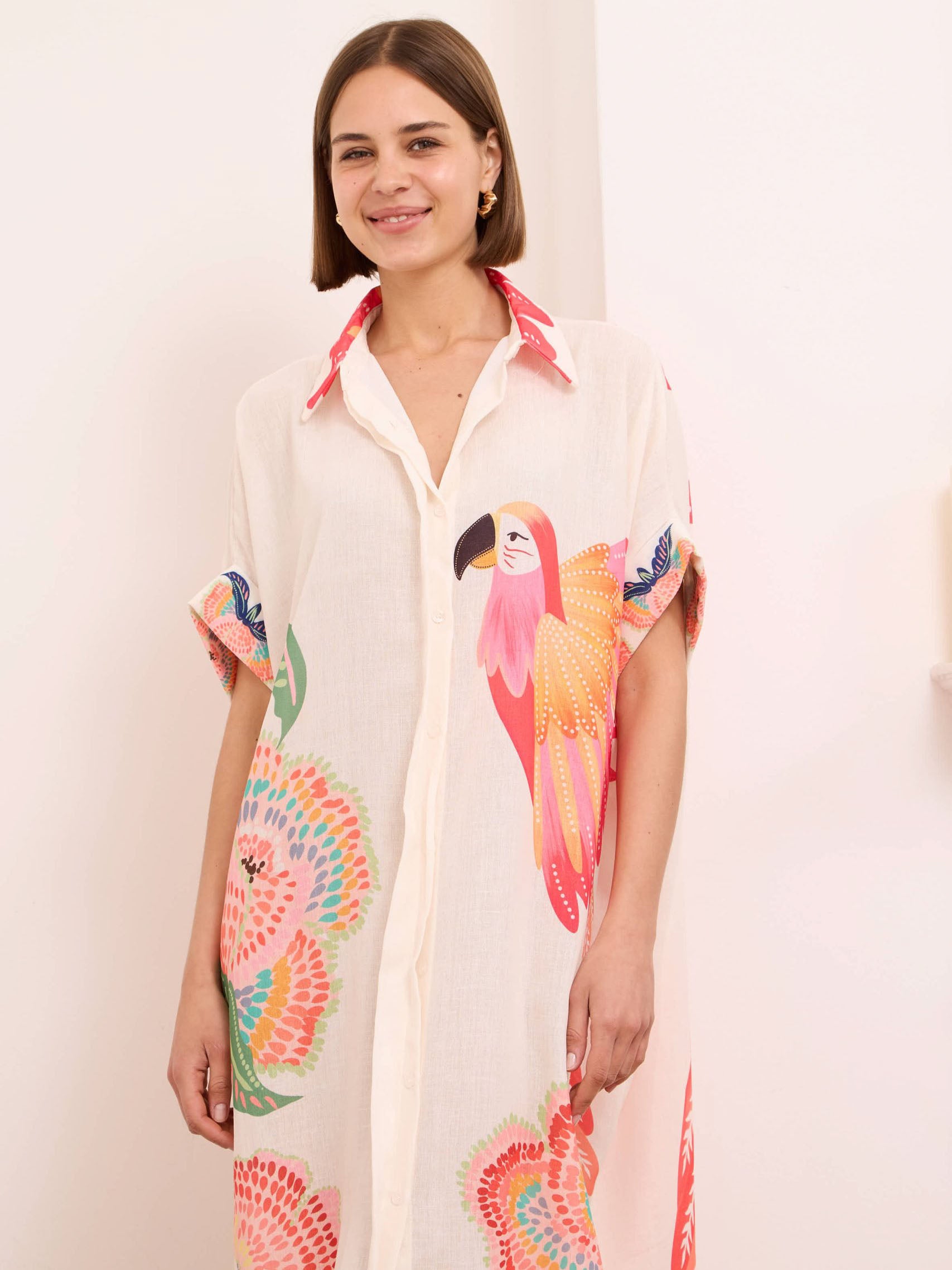 Peri parrot print dress
