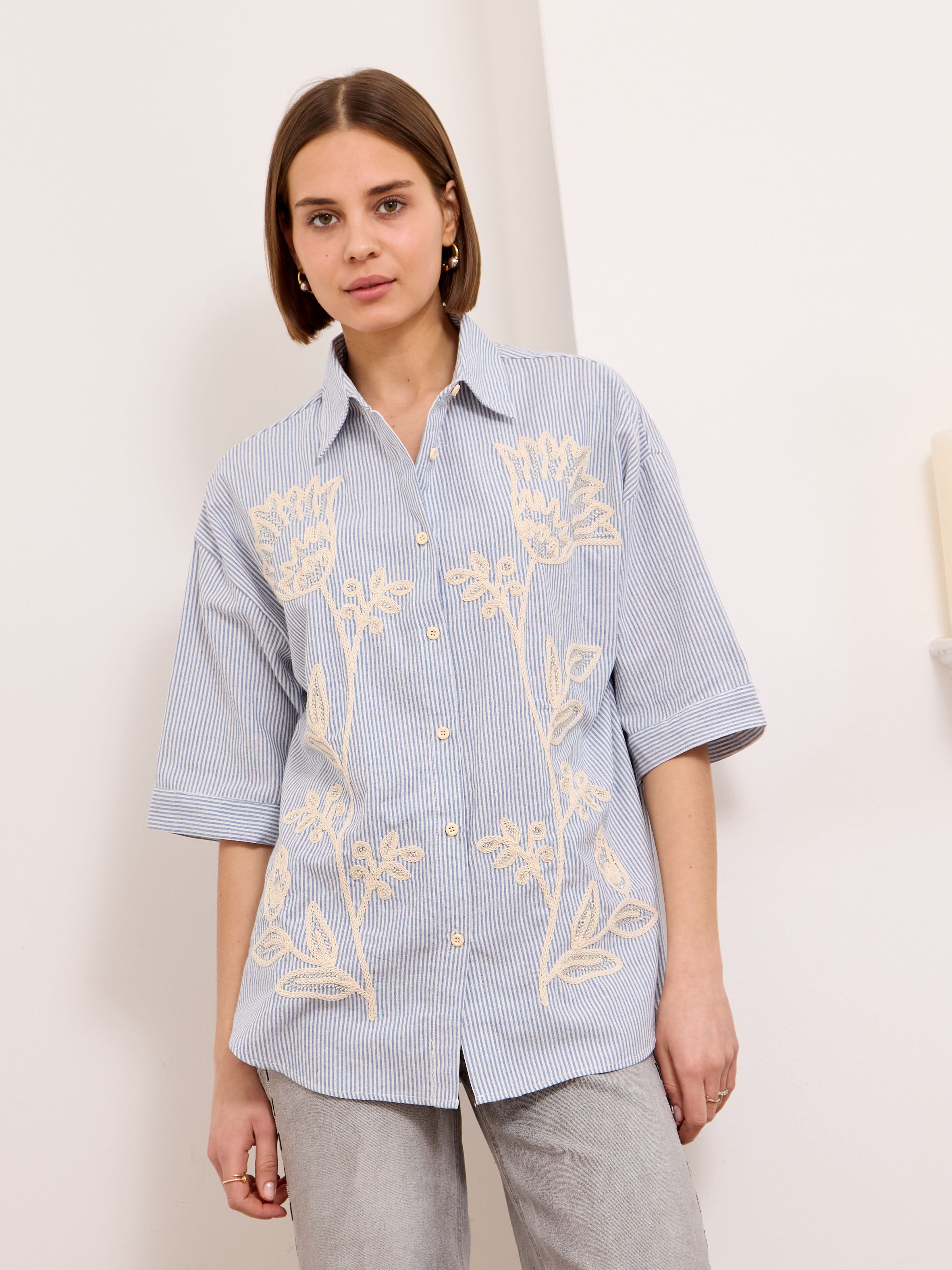 Dionne - Cotton embroidered shirt